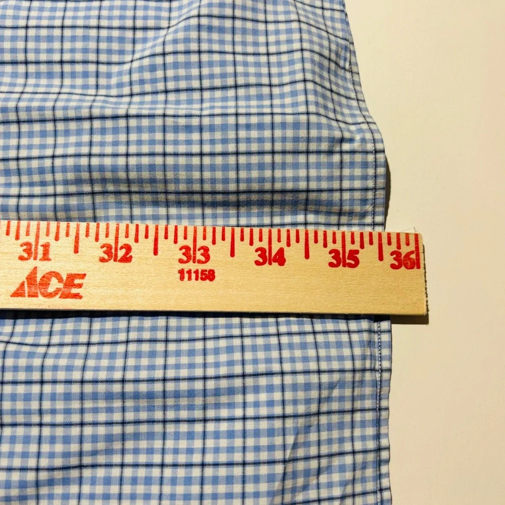 Polo Ralph Lauren XL Blake Button Down Shirt Blue Whtie Plaid Short Sleeve Mens